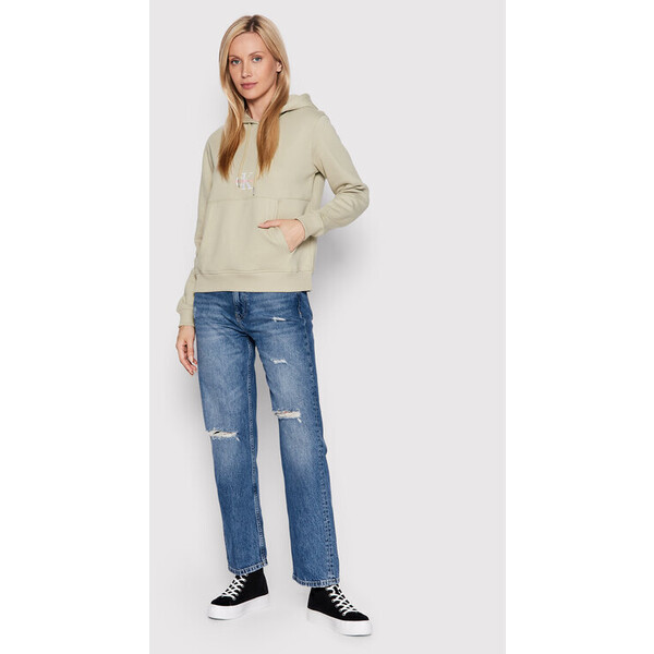Calvin Klein Jeans Bluza J20J218983 Zielony Regular Fit
