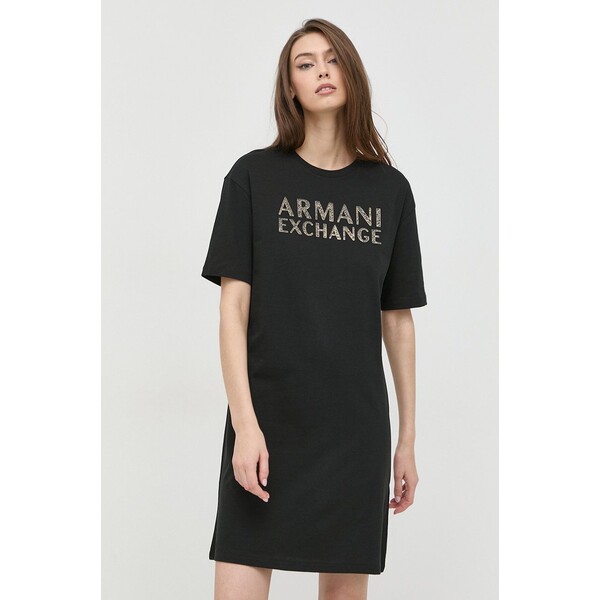 Armani Exchange sukienka bawełniana 6LYA76.YJ6QZ 6LYA76.YJ6QZ