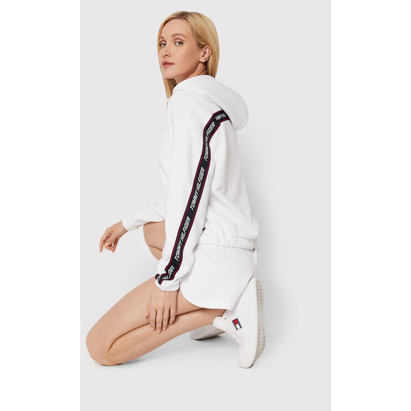 Tommy Hilfiger Bluza Tape Zip Through S10S101368 Biały Relaxed Fit