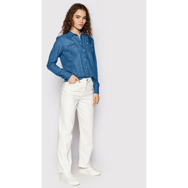 Lee Koszula jeansowa Western L45SCLDP Niebieski Regular Fit