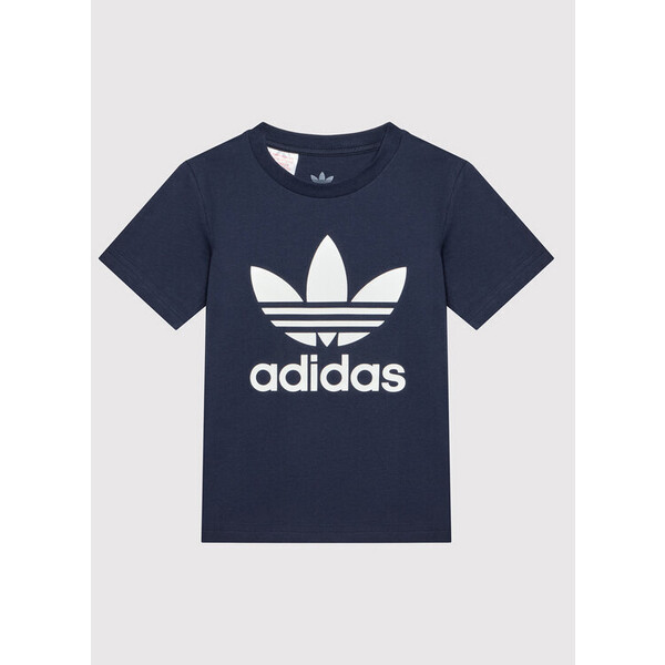 adidas Komplet t-shirt i szorty sportowe adicolor HK2970 Granatowy Regular Fit