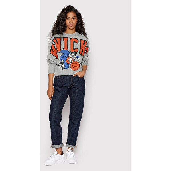 Mitchell & Ness Bluza NYKYYPPPGYHT Szary Relaxed Fit