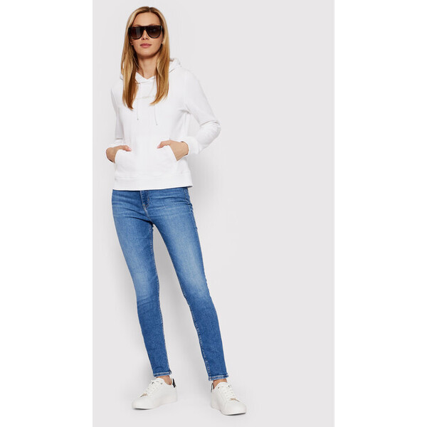 Calvin Klein Jeans Bluza J20J217744 Biały Regular Fit