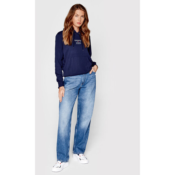 Tommy Jeans Bluza Essential Logo DW0DW13573 Granatowy Regular Fit