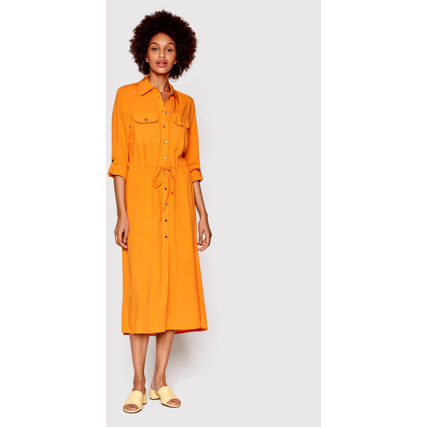 Rinascimento Sukienka koszulowa CFC0109394003 Pomarańczowy Regular Fit