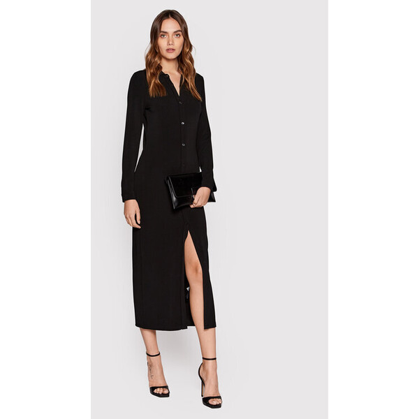Calvin Klein Sukienka koszulowa Fluid Crepe K20K203649 Czarny Slim Fit