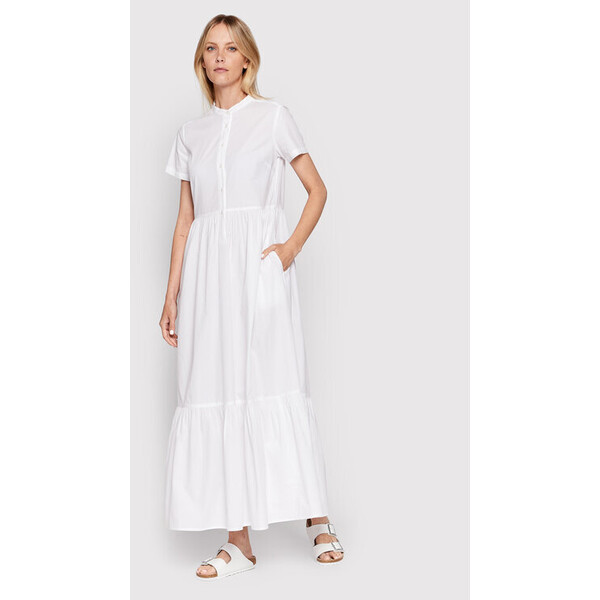 United Colors Of Benetton Sukienka koszulowa 4EW7DV011 Biały Regular Fit