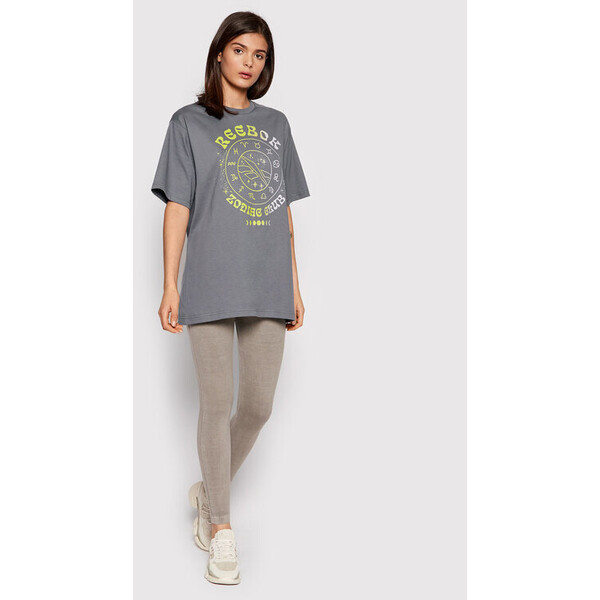 Reebok T-Shirt Cropped Supernatural Graphic H49245 Szary Oversize