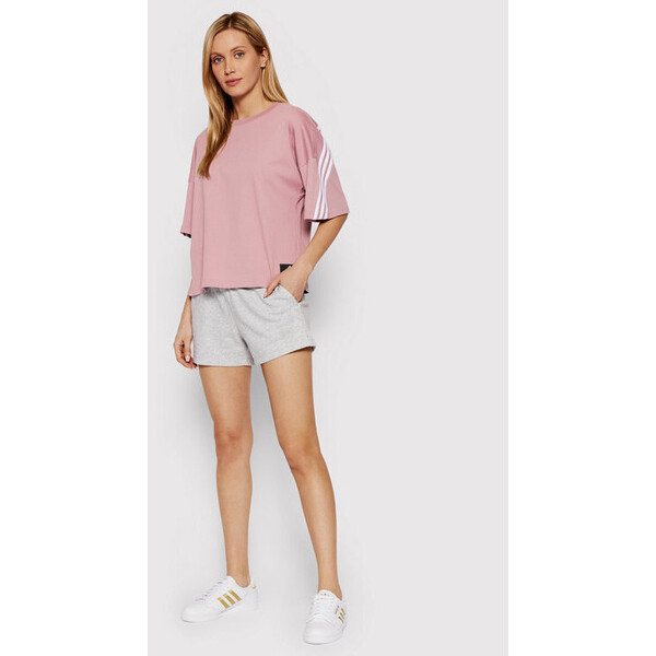 adidas T-Shirt Future Icons 3-Stripes HE0313 Różowy Loose Fit