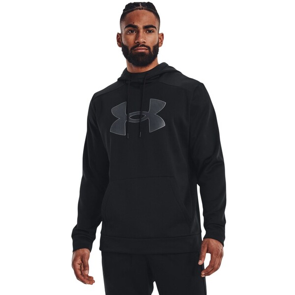 UNDER ARMOUR Męska bluza treningowa nierozpinana z kapturem Under Armour UA Armour Fleece Big Logo HD - czarna