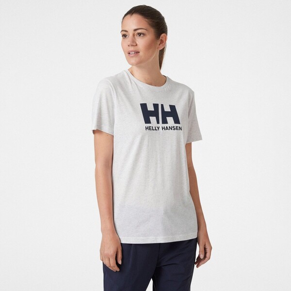 Damski t-shirt z nadrukiem HELLY HANSEN HH LOGO T-SHIRT - szary