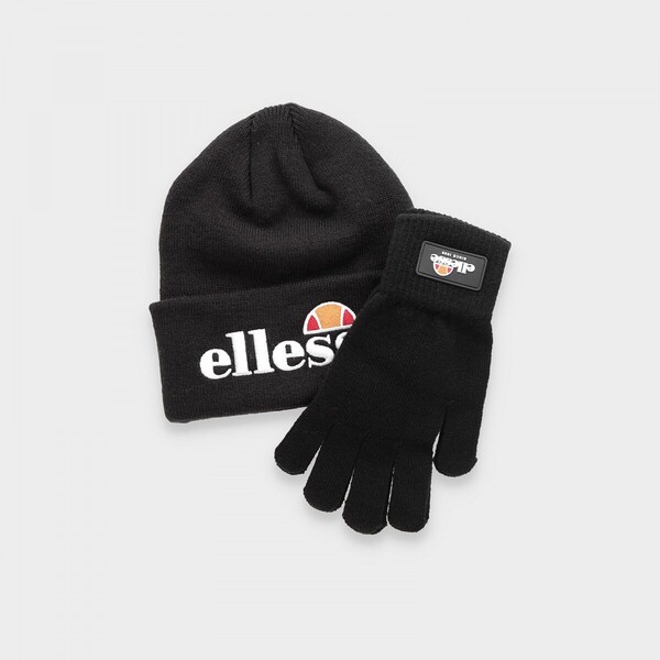 Komplet czapka i rękawiczki uniseks ELLESSE VELLY & BUBB GIFT PACK - czarne