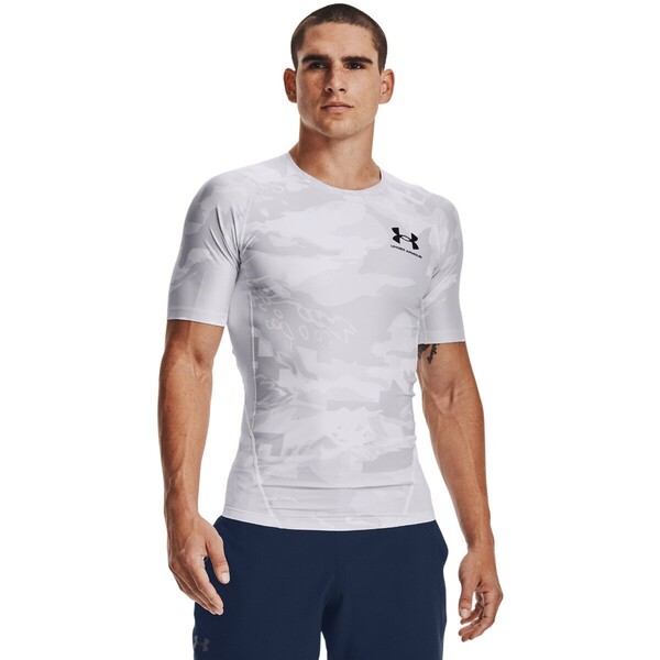 Męska koszulka treningowa UNDER ARMOUR UA HG Isochill Comp Print SS - biała
