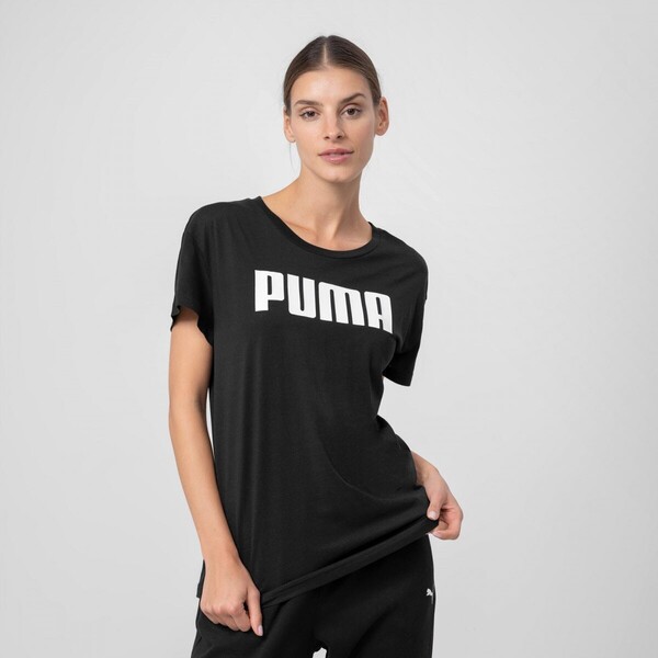 Damski t-shirt z nadrukiem PUMA RTG LOGO TEE LOTUS - czarny