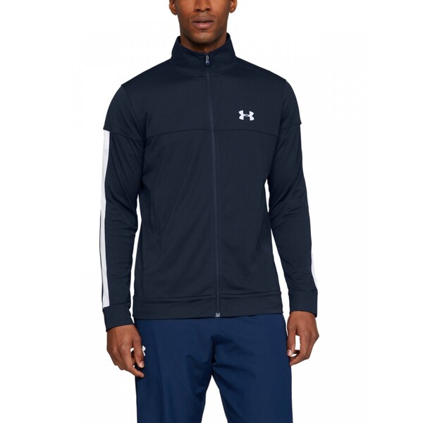 Męska kurtka treningowa UNDER ARMOUR SPORTSTYLE PIQUE TRACK JACKET - granatowa