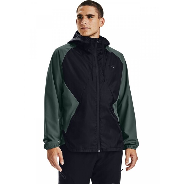 Męska kurtka treningowa UNDER ARMOUR STRETCH-WOVEN HOODED JACKET - zielona