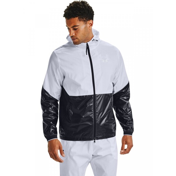 Męska kurtka treningowa UNDER ARMOUR RECOVER LEGACY WINDBREAKER - biała