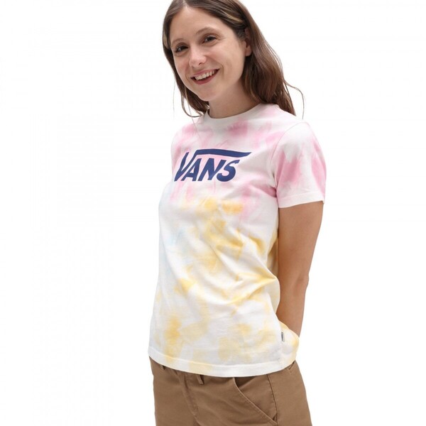 Damski t-shirt z nadrukiem VANS Logo Wash Crew - multikolor