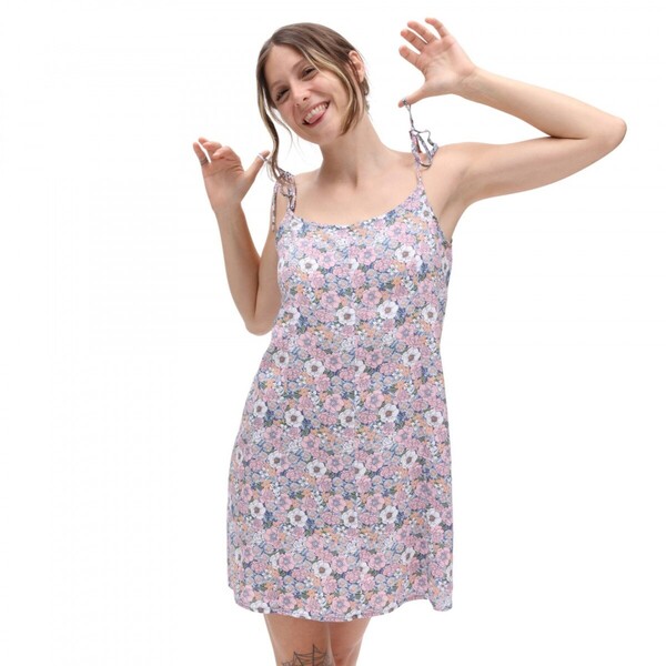 Damska sukienka mini na ramiączkach VANS RETRO FLORAL DRESS - multikolor