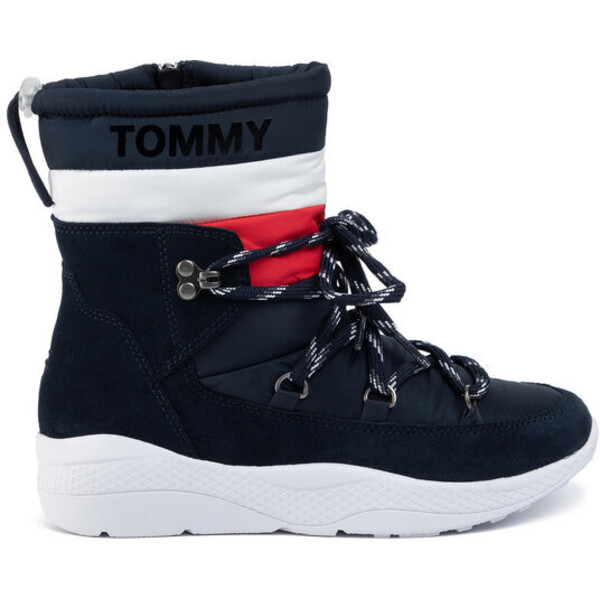 Tommy Jeans Botki Corporate Padded Nylon Boot EN0EN00671 Granatowy