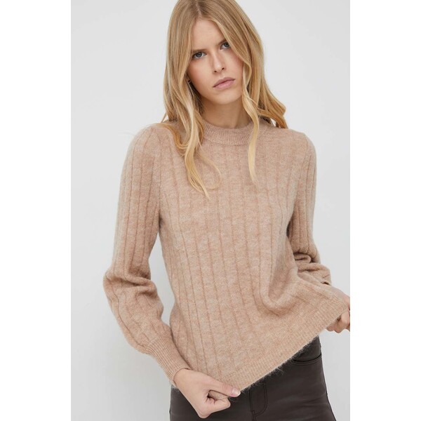 Selected Femme sweter z wełną 16086336.WarmTaupe