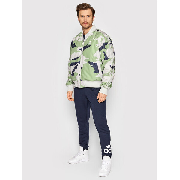 adidas Kurtka bomber Camo HG1337 Zielony Regular Fit