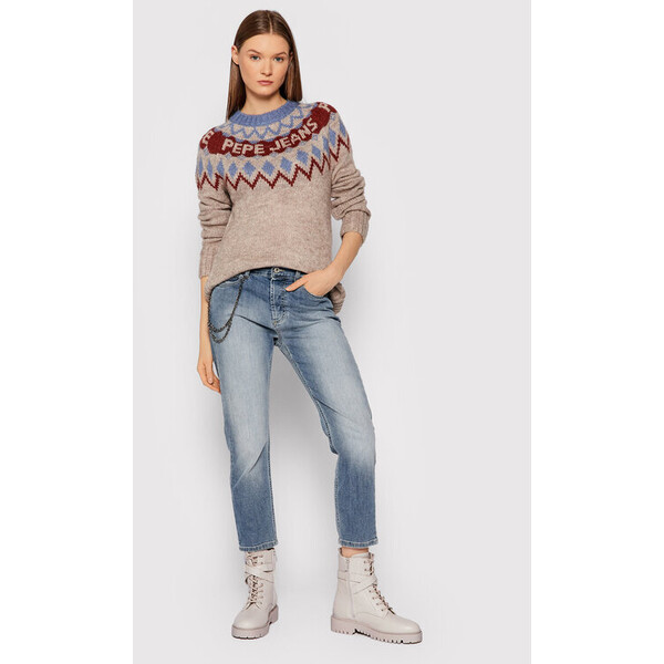 Pepe Jeans Sweter Paige PL701793 Brązowy Regular Fit