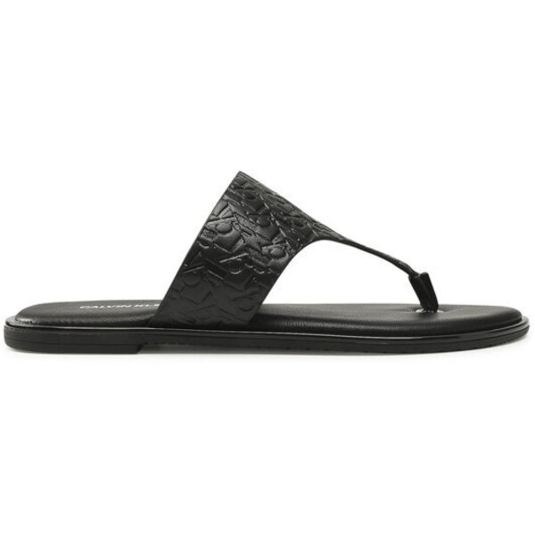 Calvin Klein Jeans Japonki Flat Sandal Toe Slide Em Pa-Pl YW0YW00142 Czarny