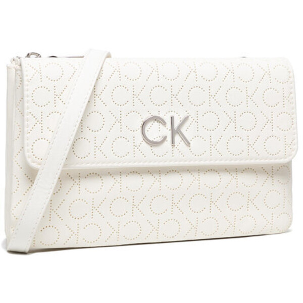 Calvin Klein Torebka Re-Lock Dbl Crossbody Bag Perf K60K609399 Biały