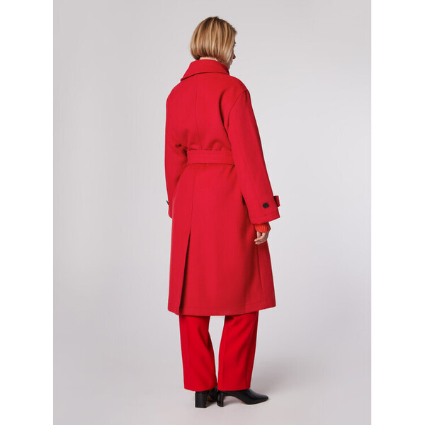 Simple Płaszcz przejściowy PLD502-04 Czerwony Relaxed Fit