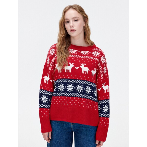 Cropp Świąteczny sweter ze skandynawskim wzorem 7053N-83X