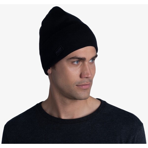 Czapka zimowa uniseks BUFF KNITTED & POLAR HAT SOLID BLACK - czarna