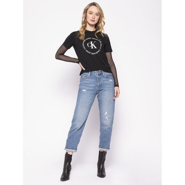 Calvin Klein Jeans T-Shirt Straight Logo J20J213544 Czarny Straight Fit
