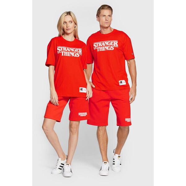 Champion T-Shirt Unisex STRANGER THINGS 217791 Czerwony Custom Fit
