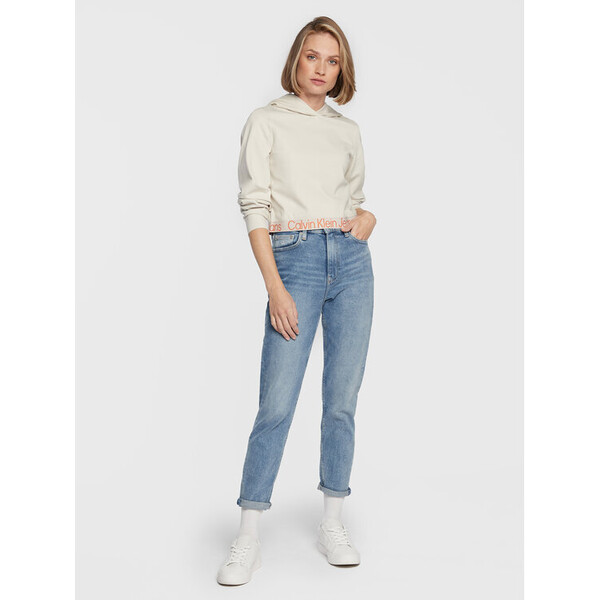 Calvin Klein Jeans Bluza J20J219904 Beżowy Regular Fit