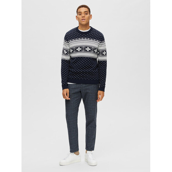 Selected Homme Sweter Claus 16086720 Granatowy Regular Fit