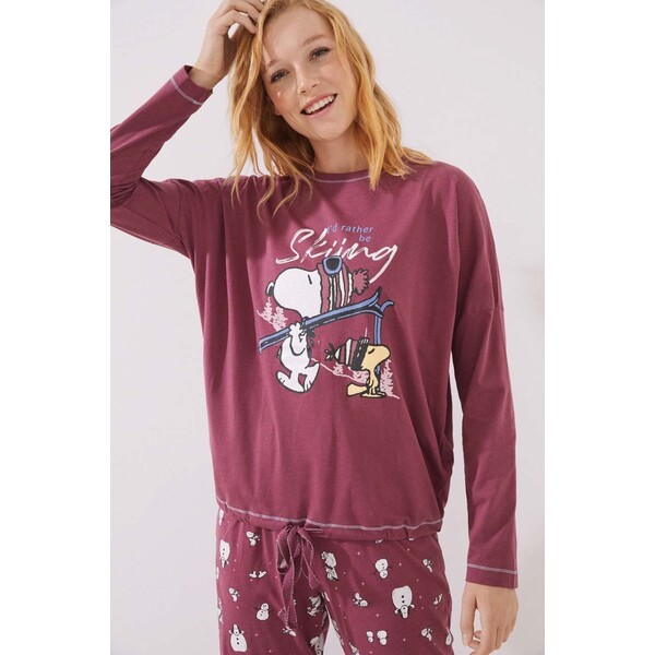 women'secret piżama bawełniana Snoopy Ski 3134885