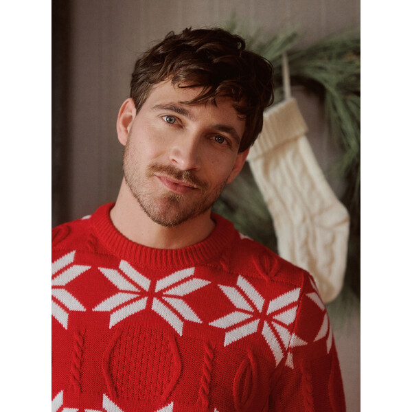 Reserved Sweter z motywem świątecznym 4616L-33P