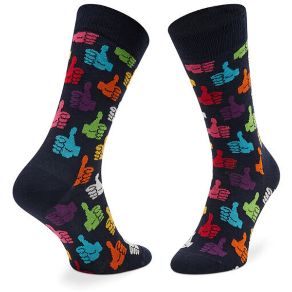 Happy Socks Zestaw 2 par wysokich skarpet unisex MJA02-9050 Czarny