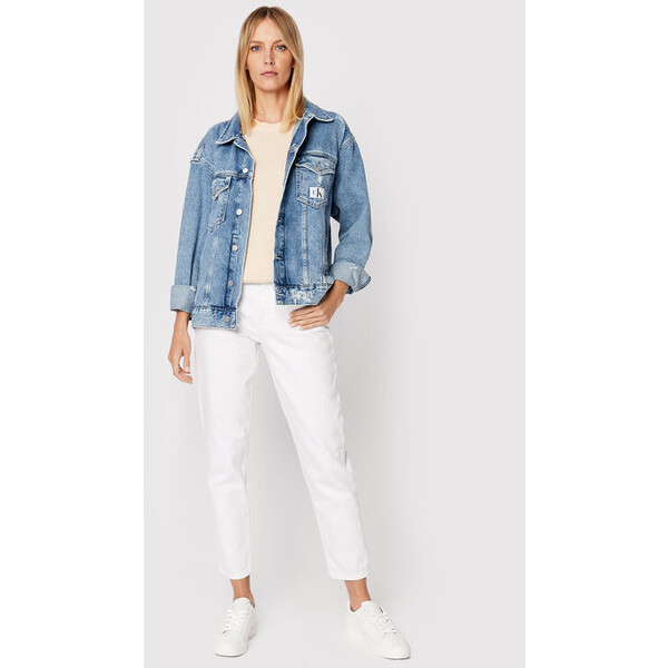 Calvin Klein Jeans Jeansy J20J218514 Biały Mom Fit
