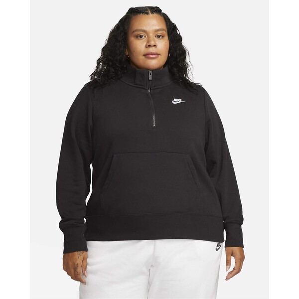 Damska bluza dresowa z zamkiem 1/2 (duże rozmiary) Nike Sportswear Club Fleece