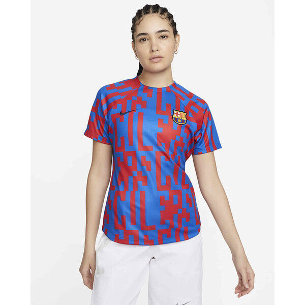 Damska przedmeczowa koszulka piłkarska Nike Dri-FIT FC Barcelona Home