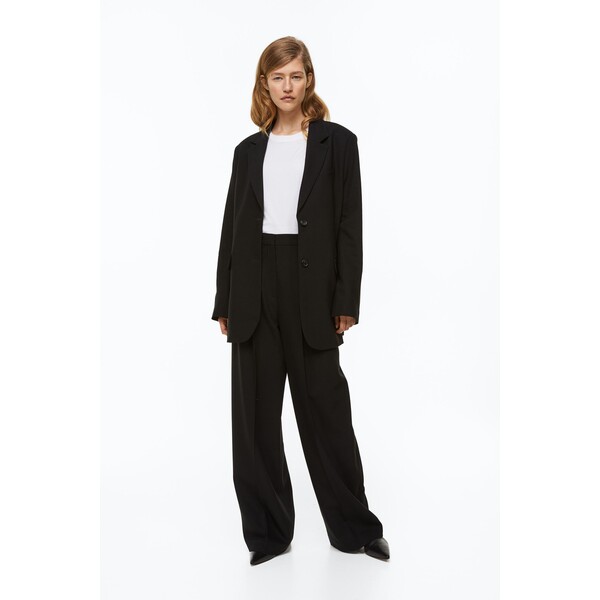 H&M Eleganckie spodnie z domieszką wełny - 1097253002 Black