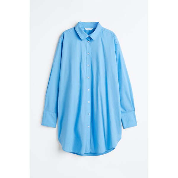 H&M Długa koszula bawełniana - 1048238002 Blue