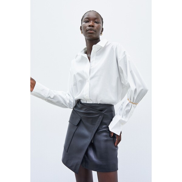 H&M Bawełniana koszula oversize - 1021344008 Biały