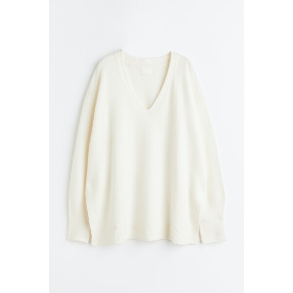 H&M Sweter oversize - 1089158004 Biały