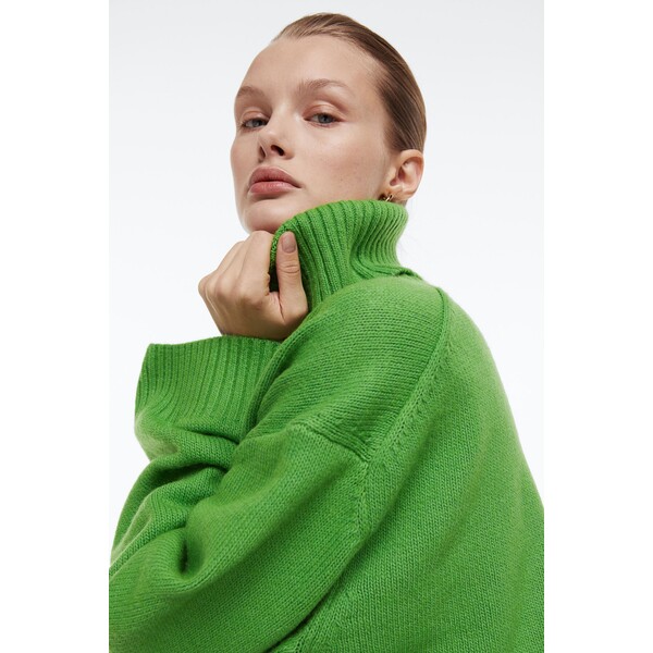 H&M Sweter oversize z golfem - 1038839002 Zielony
