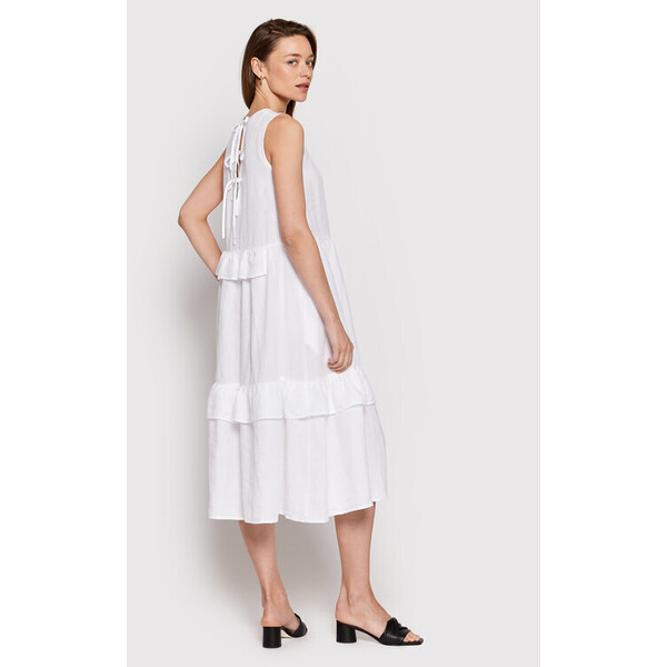 Cappellini Sukienka letnia M02302T0 01617 Biały Relaxed Fit