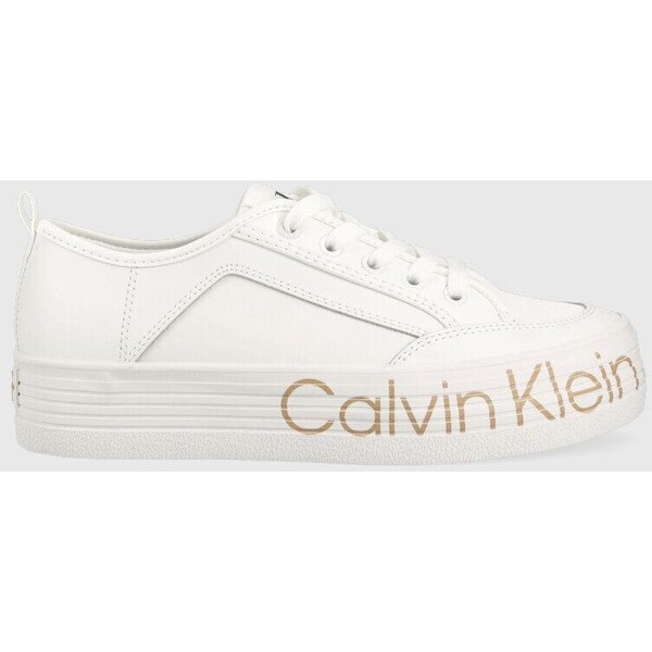 Calvin Klein Jeans sneakersy skórzane YW0YW01025 VULC FLATF LOW WRAP AROUND LOGO YW0YW01025