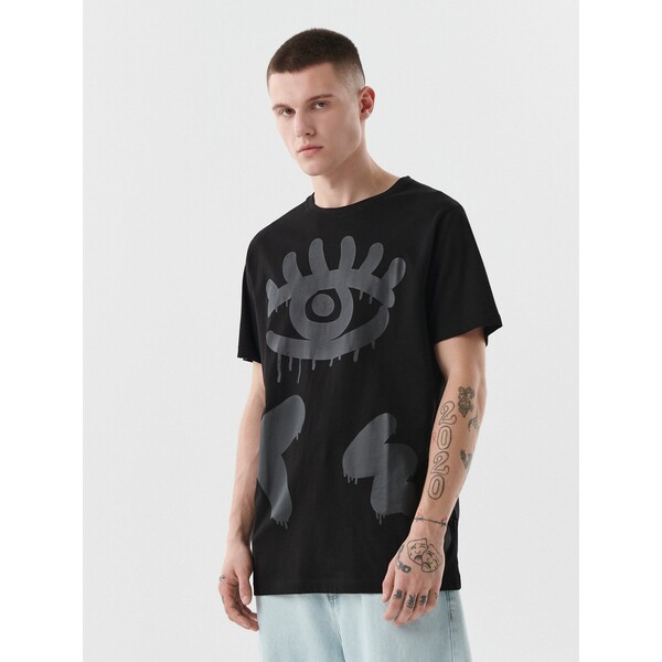 Cropp Czarny t-shirt 7094N-99X